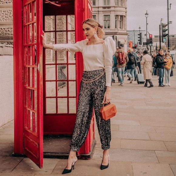 NEW ZARA Black Sequin Pants XS - Picture 9 of 13